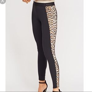 NWT Juicy Couture Leopard Lined Black Long Legging